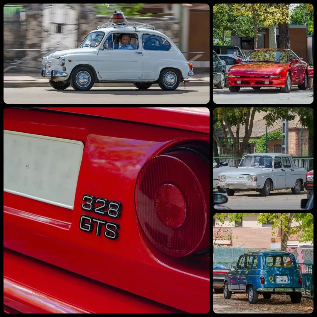 II Concentración de Clásicos de Viana de Cega 2025, R10, R4 L, Ferrari 328 GTS, Fiat 600 1970.